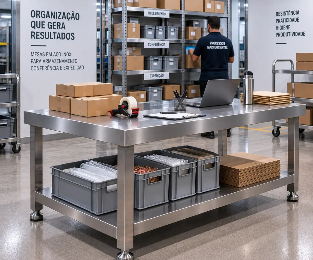 bancada de trabalho inox com gaveta